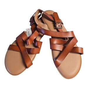 Torrid Brown Strappy Leather Sandals